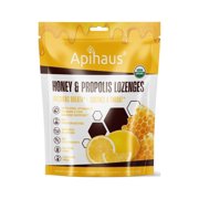 Apihaus Honey & Propolis Organic Throat Lozenges with Natural Lemon Flavor 20 pcs