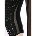 thumbnail image 6 of Lejafay Rhythmic Gymnastics Leotards Women's Shiny Rhinestone Figure Skating Performance Competition Black&White S, 6 of 7