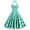 DT-Green, variant on Women's Halter Neck Gingham Dress-Fit & Flare-For Garden Party-Green & White Check