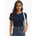 thumbnail image 5 of Women's Basic Solid Active Soft Short Sleeve Crew Neck Top T-Shirts, 5 of 6