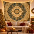 thumbnail image 3 of Intricate Mandala on Aged Parchment, Mystical Boho for Bohemian Decor Lovers, Decorative Wall Art, Housewarming Gift, Tapestry Wall Hanging for Bedroom and Living Room, 3 of 7