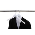 thumbnail image 3 of Quality Semi Curved Wooden Suit Hangers, 20-Pack Smooth Finish Solid Wood Coat Hanger with Swivel Hook, Jacket, Pant, Dress Clothes Hangers (White, 20), 3 of 6