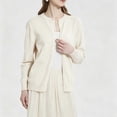 thumbnail image 2 of Lightweight Sweater Cardigan for Women Knitted Crew Neck Long Sleeve Button Down Coat Trendy Casual Comfy Clothes (S, Beige), 2 of 7