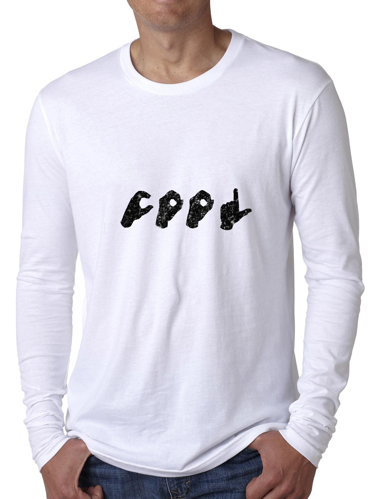 Cool Sign Language Hands ASL Silhouette Men's Long Sleeve TShirt