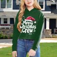 thumbnail image 4 of Zylarhe Girls Hoodies & Sweatshirts Christmas Kids Girls Long Sleeve Letters Solid Color Short Hoodie Top for Kids 4-5 Years Dark Green, 4 of 4