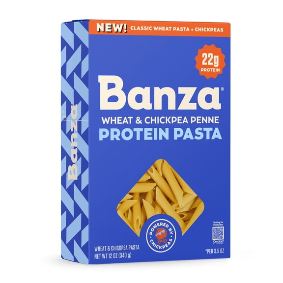 Banza Wheat Protein Penne Pasta – 22g Protein, No-Compromises Pasta Powered by Chickpeas, 12oz