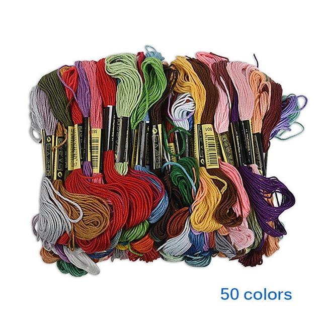 Guardoinrt 100/50/24 Colored Lightweight Exquisite Embroidery Thread Good Elasticity Shiny Cross Needle Line No Fade Cotton Lines for Home Type 2