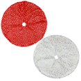 thumbnail image 3 of 48 Inch Christmas Decorations Five Star Printed Plush Tree Skirt White Plush Christmas Tree Decoration White Christmas Tree Skirt, 3 of 3