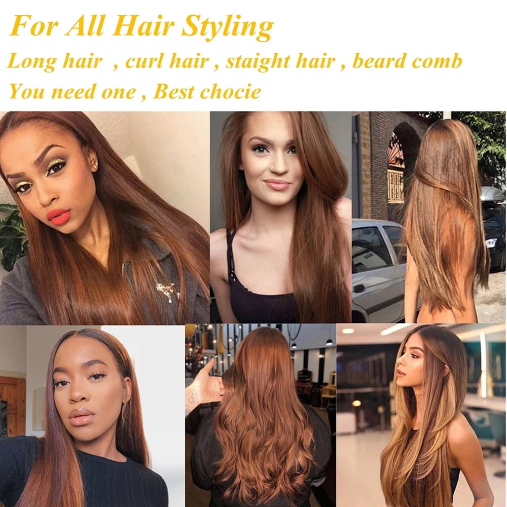 Hot Heating Comb Flat Hair Straightener Brush Hair Straightener Straight Hair Styler Curling Iron