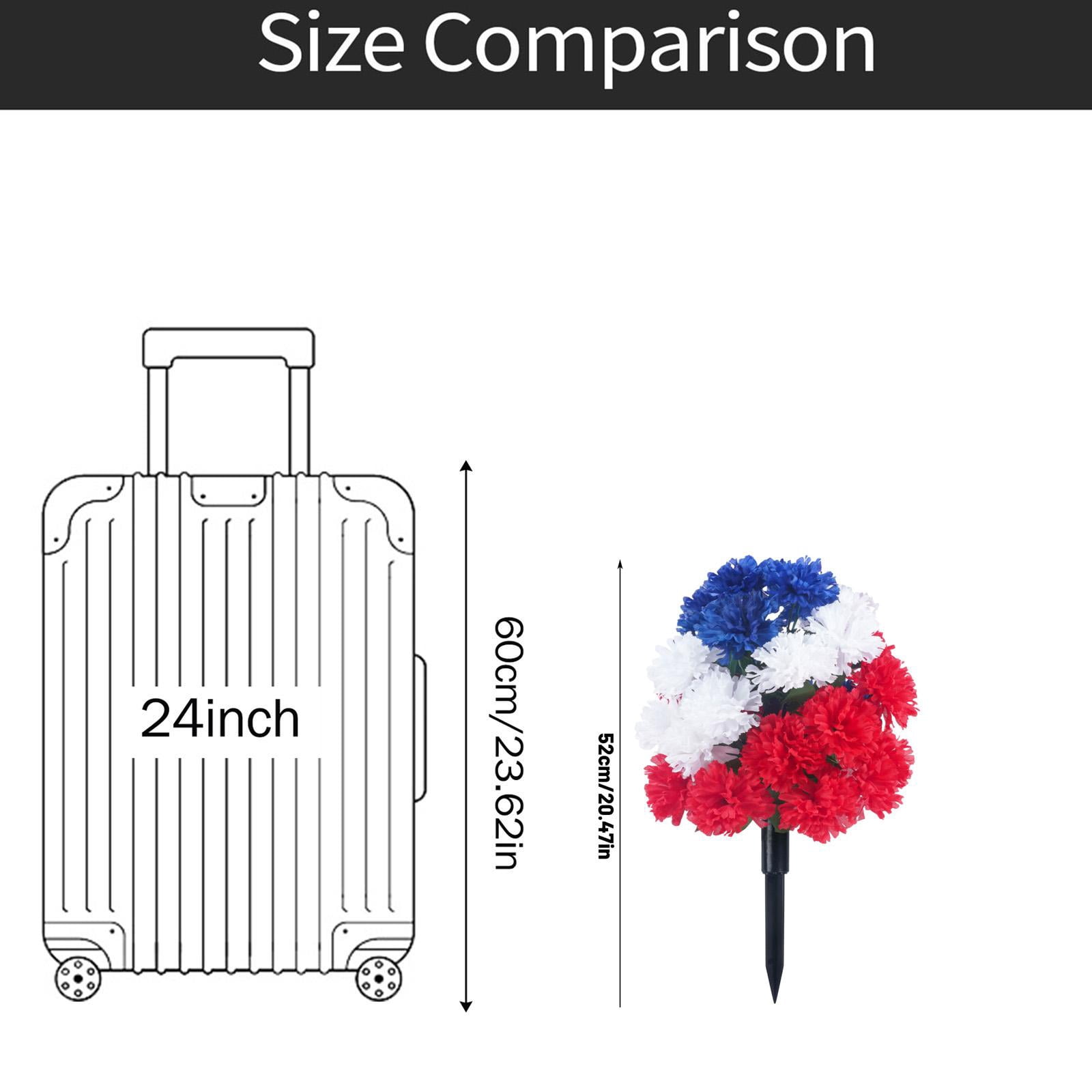 Patriotic Decorations, Outdoor Decorations, Red White and Blue Flowers, Garden Stake, 26 In, 2 Pc, 4Th of July Decoration, Lawn Decor, Artificial Carnations, Holiday Yard Display