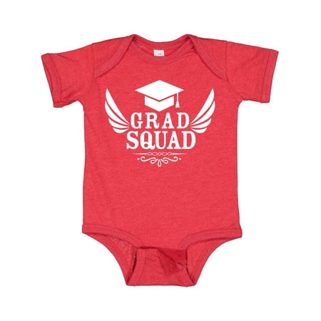 

Inktastic Grad Squad with Graduation Cap and Wings Gift Baby Boy or Baby Girl Bodysuit