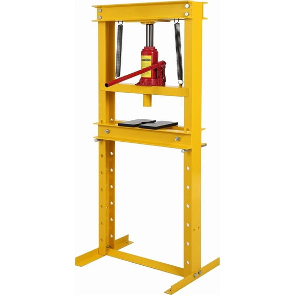 12 Ton Shop Press, H Frame Press, Hydraulic Shop Press Floor Mount Adjustable Shop Press Hydraulic Press, Benchtop Press with Plates Adjustable Working Table Height for Car Repair Garage