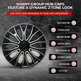 thumbnail image 3 of Wheel Cover Kit, 14 Inch Hubcaps Set of 4 Automotive Hub Caps with Universal Snap-On Retention Rings, 2-Tone ABS Plastic Black and Silver Rim Covers for All Makes, Models (SG-5086-DP-14), 3 of 7
