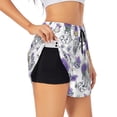 thumbnail image 1 of Balery Lavender Bicycle Pantalones cortos deportivos para mujer con forro y dos bolsillos, elásticos, para entrenamiento, gimnasio, yoga-Medium, 1 of 7