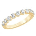 thumbnail image 3 of Unique Moments Women 1.00 Ct Round Half Eternity Lab Grown Diamond Wedding Band Ring 10Kt Yellow Gold, 3 of 7
