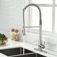 thumbnail image 2 of UWR-Nite Kitchen Faucet with Pull Down Sprayer, Stainless Steel Single Handle Pull Out Spring Sink Faucets 1 Hole Or 3 Hole Dual Function for Farmhouse Camper Laundry Utility, 2 of 7