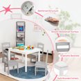 thumbnail image 6 of Canddidliike Kids 5 Pieces Table and Chair Set Wooden Children Activity Playroom Furniture Gift-White, Kids Table for Arts & Crafts, Snack Time, Homeschooling, Homework, 6 of 8
