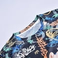 thumbnail image 5 of Luwomo Mens T-Shirts Hop Short Sleeve Graffiti Print Round Neck Loose Tee Regular Tops, 5 of 5