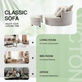 thumbnail image 5 of 360° Swivel Accent Barrel Chair and Half Crescent Moon Storage Bench Large Ottoman with 4 Pillows,Upholstered Oversized Leisure Round Loveseat Recliner Sofa Chaise Lounge Circle Armchair, 5 of 6