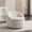 Cream White, variant on Fabric Barrel Chair with 360° Swivel, Gray Color / Relaxing in Living Room