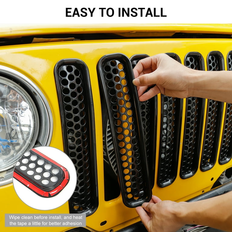 Matte Black Honeycomb Grille Insert For 1997-2006 Jeep Wrangler TJ – 7-Piece Set By Hooke Road