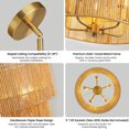 thumbnail image 4 of KAISITE Woven Hemp Rope 5-light Pendant Light Hanging Fixture for Living Room Dining Room and Bedroom, 4 of 11