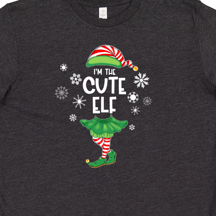 Inktastic Funny Christmas I'm the Cute Elf with Shoes and Hat Youth T-Shirt - image 3 of 4