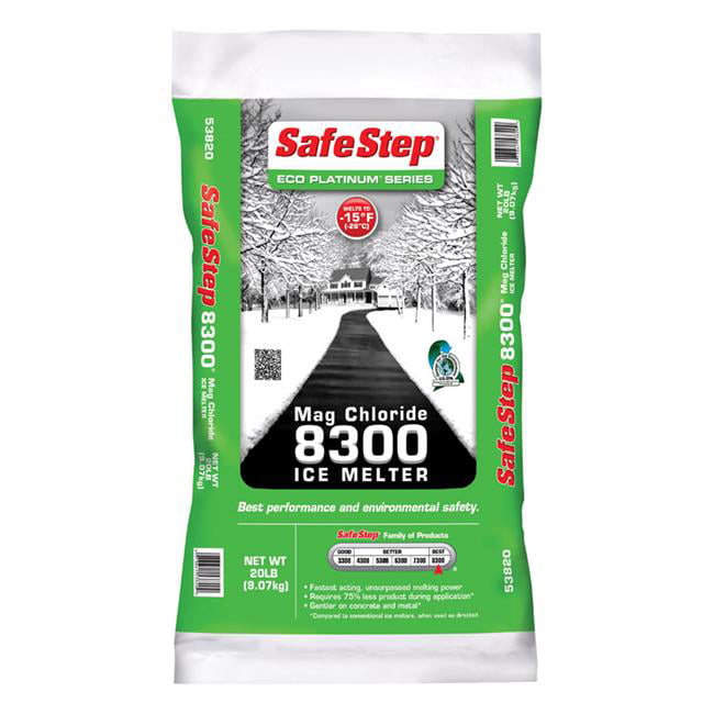 What type of ice melt is safe for new concrete Safe Step 8300 Magnesium Chloride Ice Melt Walmart Com Walmart Com