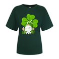 thumbnail image 3 of TSADFHJI T-Shirts en Coton pour Femmes Blanc Mode Imprimé Décontracté Col Rond Manches Courtes TG Vert, 3 of 5