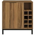 thumbnail image 1 of Walker Edison Chicago 34" Armoire de Bar Moderne avec Stockage de Vin Côté - Teck, 1 of 2