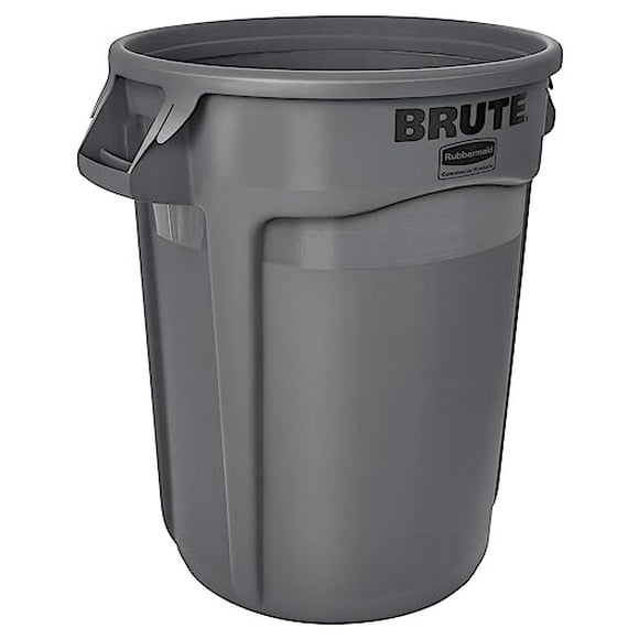 Rubbermaid Commercial Products BRUTE Heavy-Duty Trash/Garbage Can, 32-Gallon, Gray, Waste Container Home/Garage/Mall/Office/Stadium/Bathroom