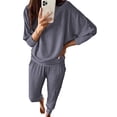 thumbnail image 1 of Conjunto Deportivo PRETTYGARDEN Mujer 2 Piezas de Punto Canalé XL Gris, 1 of 8