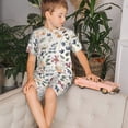 thumbnail image 4 of Fotbe Watercolor Floral Pijama Estampada de 2 Piezas para Niños – Ropa de Dormir de Manga Corta Cómoda para Niños y Niñas, Camiseta y Shorts de Algodón-Large, 4 of 6