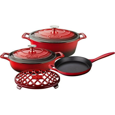 La Cuisine 6-Piece Enameled Cast Iron Cookware Set, Oval