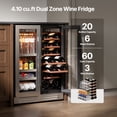 thumbnail image 4 of Ca'Lefort 24 inch Wine and Beverage Refrigerator, Hold 60 Cans and 21 Bottles Dual Zone Wine Fridge with Glass French Door, Built-in or Freestanding, 4 of 10