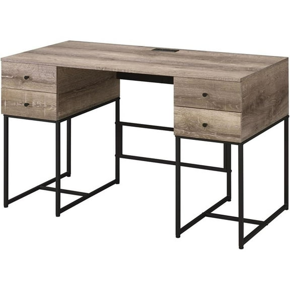 Bowery Hill Modern Metal Desk in Black