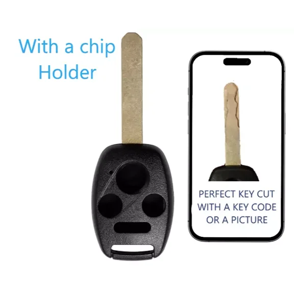 Key Cut   4B Remote Key Shell Case W Chip Holder For Honda 2005 - 2013 Models