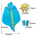 thumbnail image 3 of Gunia Kids Dinosaur Hooded Cape With Mask Wrist Cape Cloak Cosplay Halloween Role Play Dress-Up Outfits For Boy Girl Stage Performance Holiday Party Wear,Blue, 3 of 3