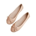 thumbnail image 3 of Frontwalk Women Casual Shoe Comfort Pumps Slip-Ons Flats Walking Breathable Loafers Women's Bow Ballet Flat Apricot 8, 3 of 4