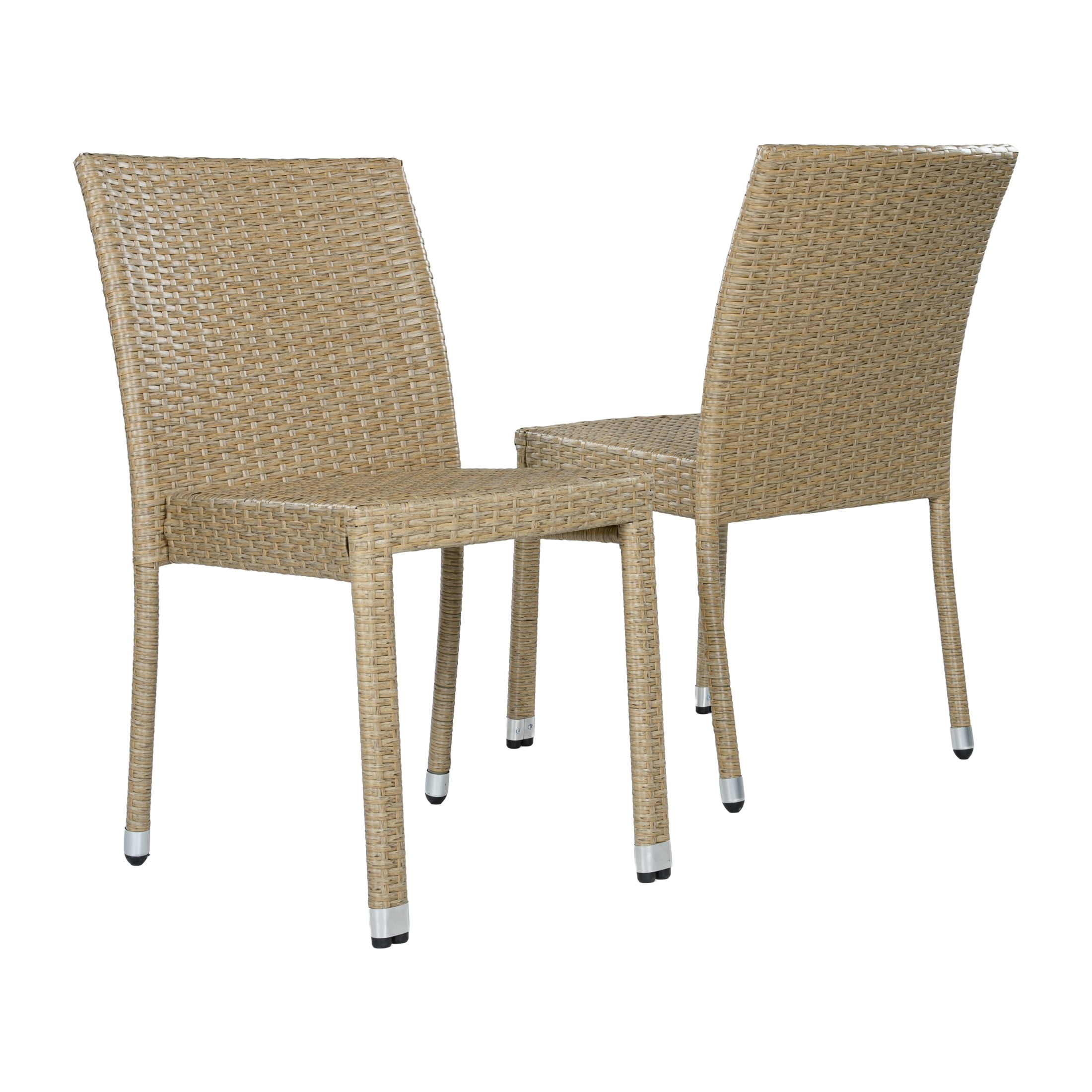 Christopher Knight Home Outdoor Handwoven Wicker Armless Dining Chairs, Natural, Set of 2
