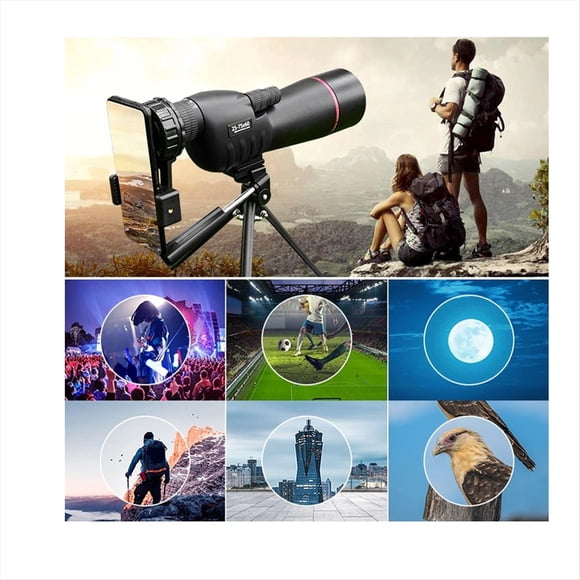 Zoom 25x-75x Telescopio Terrestre HD Monocular Potente Telescopio Impermeable de Alcance con Trípode para Observación de Camping
