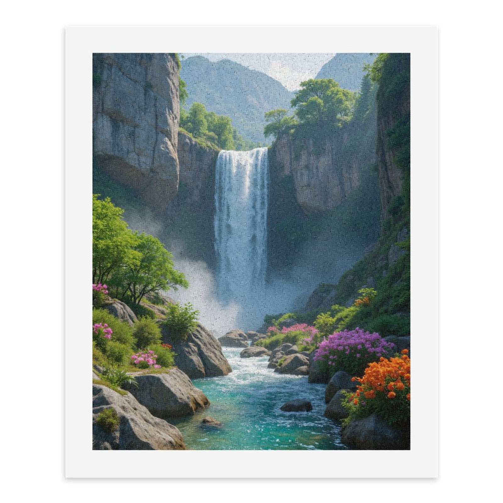 Paint by Numbers Kit for Adults, Waterfall Cascading Serene Landscape Paint by Numbers, Easy Paint by Numbers Kit for Adults Beginner, DIY Adult Paint by Number Kits on Canvas, Home Decor