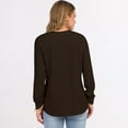 thumbnail image 3 of Women's Waffle Knit Sweatshirts Casual Loose Long Sleeve Button Down Pullover Shirts Fall Lightweight Cozy Comfy Sweaters, 3 of 5