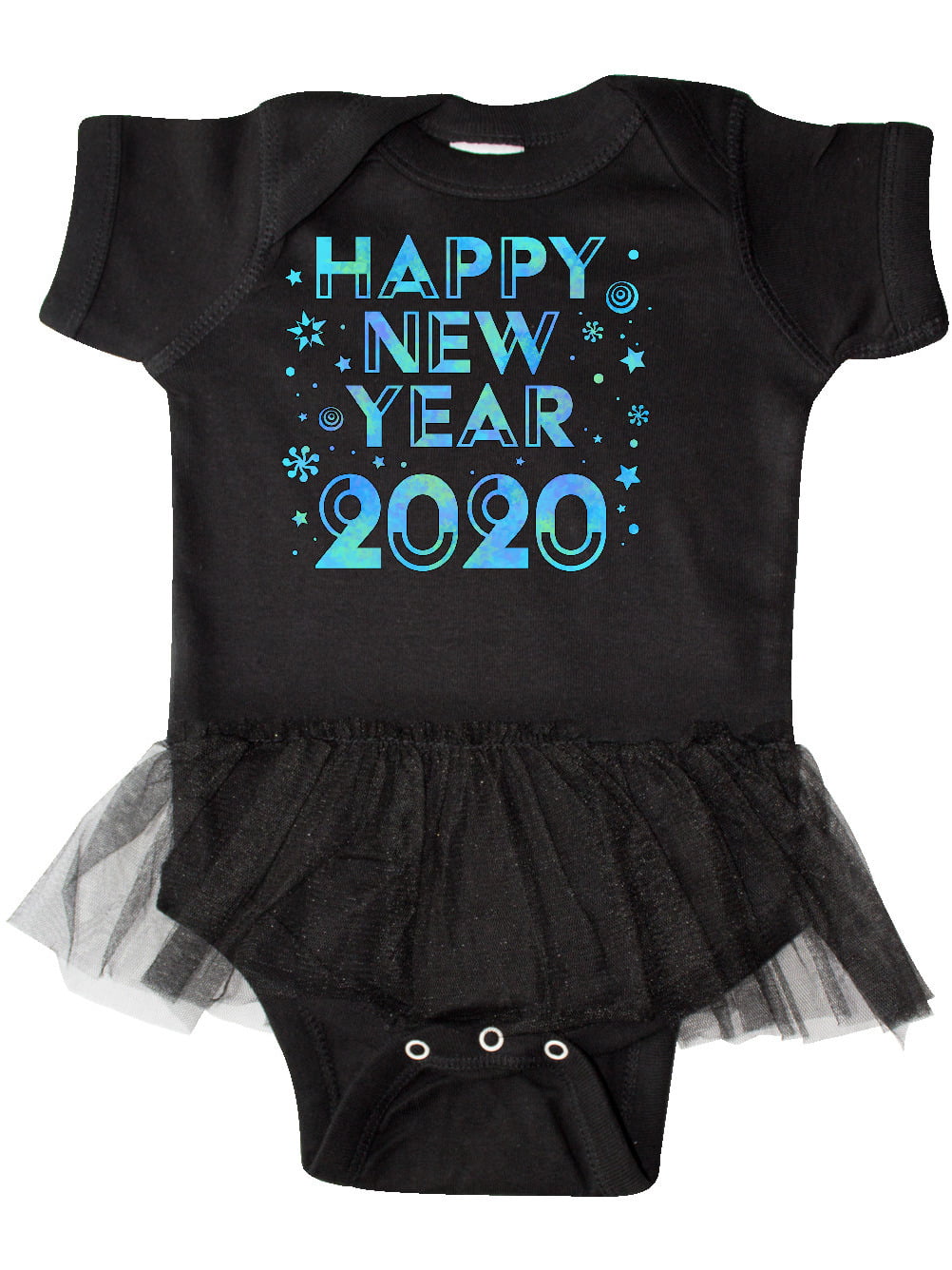 inktastic Happy New Year 2019 Blue Sparkles Infant Tutu Bodysuit