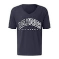 thumbnail image 4 of XIAONU Men's Los Angeles Letter Graphic V Neck T Shirt Short Sleeve Streetwear Casual Tees, 4 of 4