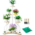 thumbnail image 2 of Nalone Indoor Plant Stand, 5 Tier Corner Shelf for Multiple Plants, Tall Flower Holder for Patio Garden Balcony Living Room, Natural Finish, 2 of 7