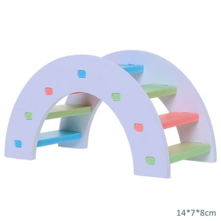 Colorful Seesaw Chinchilla Climb Sport Rainbow Staircase Mouse Sleeping Nest Hut Pet Toy Hamster Exercise Toy Animal Supplies Assemble Hamster House B