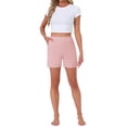 thumbnail image 2 of INSPIRE CHIC Women's Cotton Pajama Shorts Soft Stretch Comfy Boxer Lounge Shorts with Pockets M Pink, 2 of 6