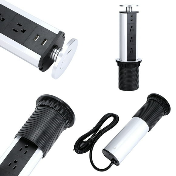 Toma de Corriente Elíctrica, Escretorio de Encimera, Protector de Toma de Corriente, Toma de Corriente Emergente de Torre Con Puerto USB para El Hogar