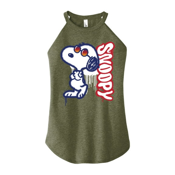 Peanuts - Graffiti Snoopy - Juniors High Neck Tank Top